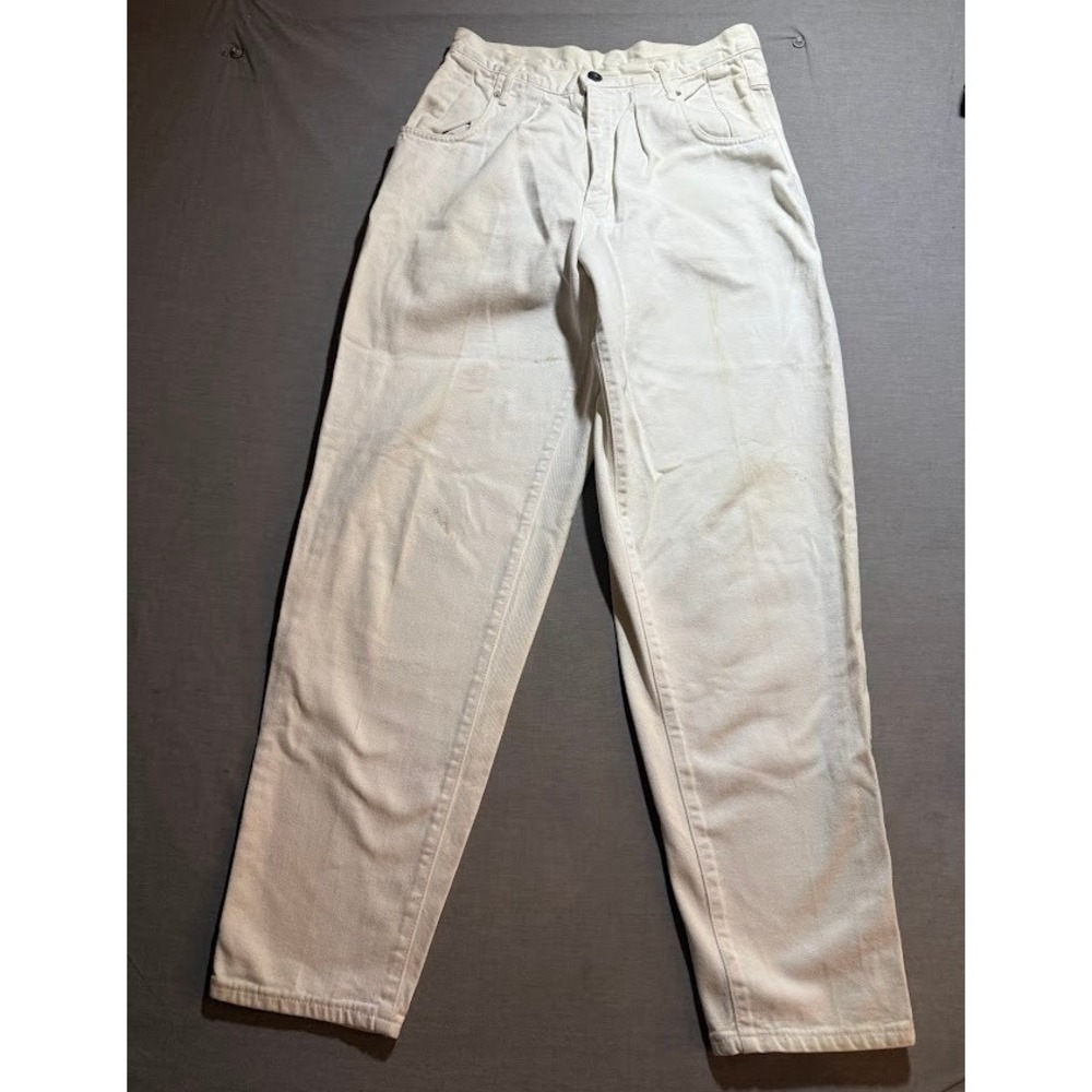 Edwin Company LTD Denim Jeans Womens High Rise Tapered Pleated White 90s‎ 30X30.